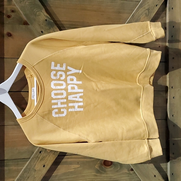 Grayson Threads Tops - GRAYSON THREADS CHOOSE HAPPY YELLOW SWEATSHIRT SIZE MEDIUM